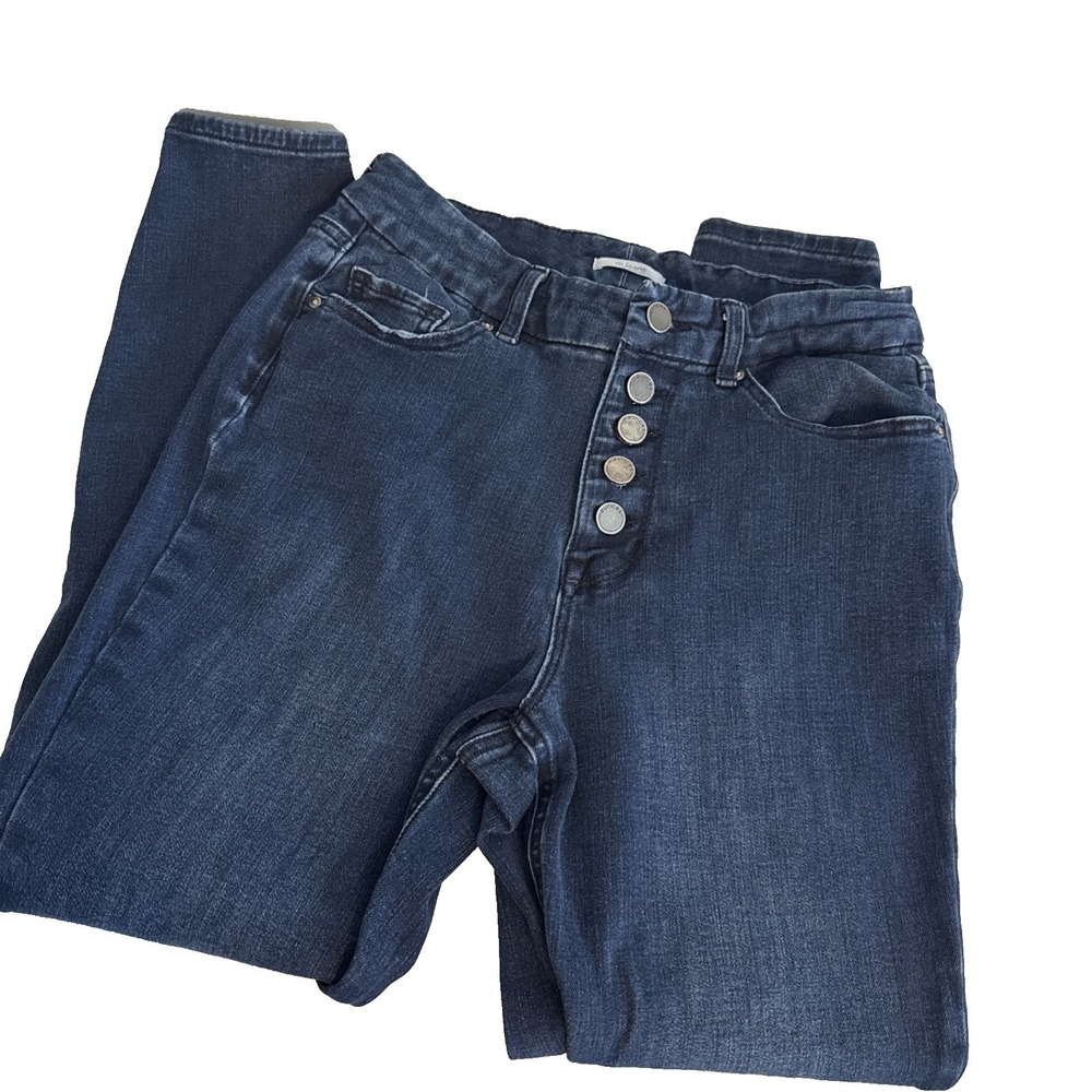 m jeans by maurices Womens Dark Wash High Rise Jeans M Button Fly Skinny Short